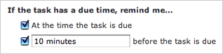 Due time reminders